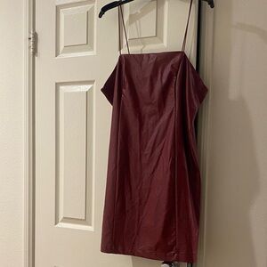 wild fable Burgundy Satin Slip Mini Dress